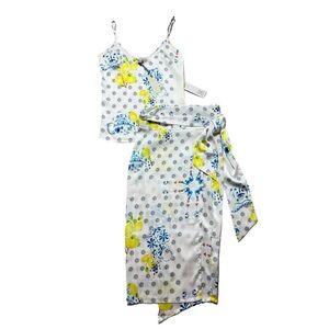 Never Fully Dressed White and Yellow Floral Midi Skirt